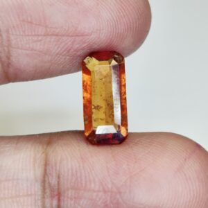 Certified Gomed Gemstone Ð Natural Hessonite Garnet for Fortune & Prosperity 3.2 Ct
