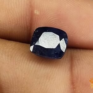 Kalyan Gems 100% Natural Certified blue Sapphire neelam  Gemstone 4.1 Carat cushion  Shape neelam ratna