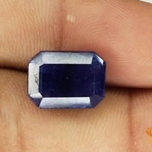 Kalyan Gems Natural Certified   blue Sapphire neelam  Gemstone 8.5 Carat rectangular Shape neelam stone original