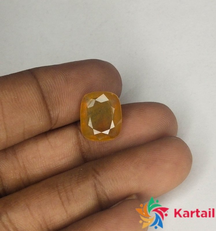 buy yellow sapphire 6.6 Carat Original Certified Natural AAAA+ SuperFine Quality Loose Yellow Saaphire Pukhraj Online