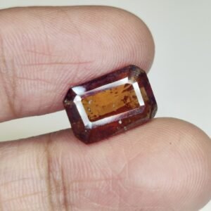 Natural Hessonite Garnet (Gomed) Ð Certified Loose Gemstone for Astrological Benefits 4.9 Ct