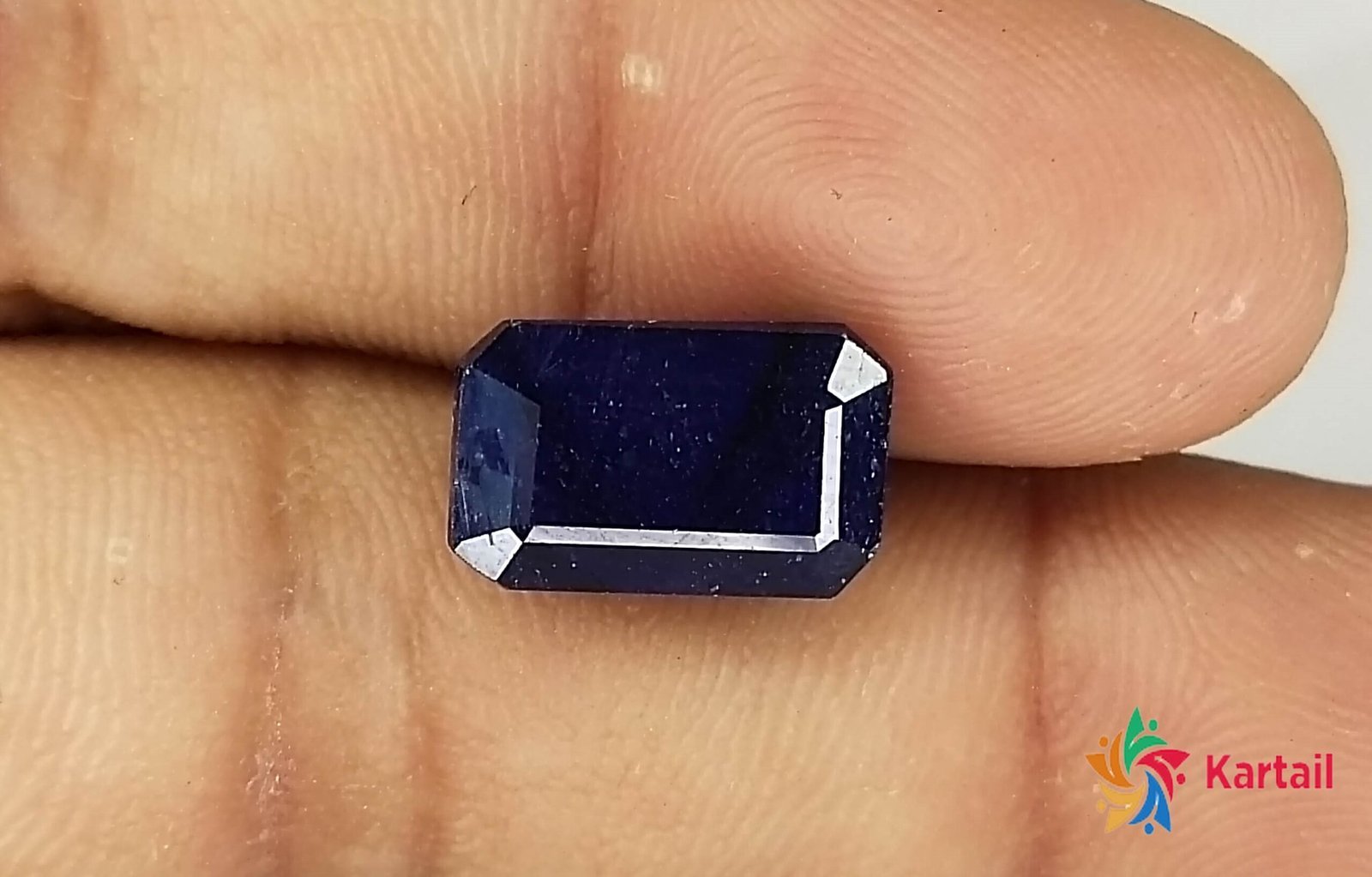 100% Natural Certified blue Sapphire neelam Loose Gemstone 7.1 Carat rectangular Shape neelam pathar