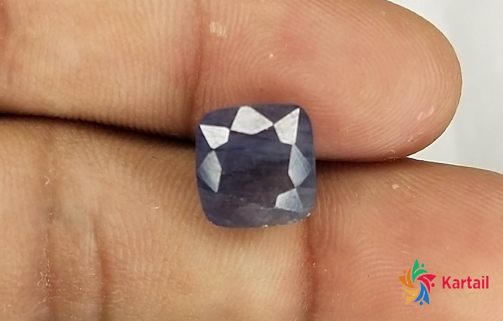 Kalyan Gems Natural blue Sapphire neelam Gemstone 6.1 Carat cushion Shape natural blue sapphire