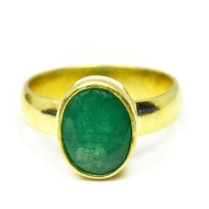 Kalyan Gems Panchadhatu Natural Emerald Ring for Unisex 3.25 Ct to 12.25 Ct Cerified Panna Ring