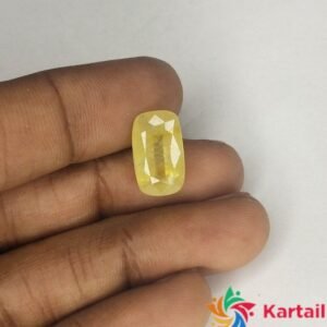 pukhraj stone online 6.1 Carat Original Certified Natural AAAA+  SuperFine Quality Loose Yellow Saaphire Pukhraj  Online
