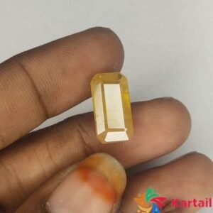pushparagam stone 9.6  Carat Original Certified Natural AAA+ Super Fine Qualiy Loose Yellow Sapphire Online