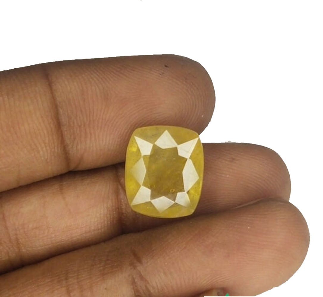 real pukhraj stone 8.75 Carat Original Certified Natural AAAA+ SuperFine Quality Loose Yellow Saaphire Pukhraj Online