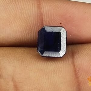 Kalyan Gems Natural Gemstone Very Rich Oval shape Certified blue Sapphire 5.9 Carat sapphire blue stone square  shape