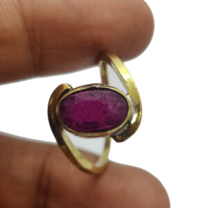 Panchadhatu Natural Ruby Stone Ring for Unisex 3.25 Ct to 12.25 Ct Certified Manik Ring Adjustable