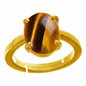 Kalyan Gems Panchadhatu Natural Tiger Eye Ring for Unisex 3.25 Ct to 12.25 Ct Certified Chitti Stone Ring Adjustable