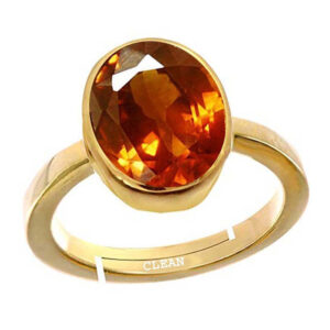 Kalyan Gems Panchadhatu Natural Hessonite Ring for Unisex 3.25 Ct to 12.25 Ct Certified Gomed Ring Adjustable