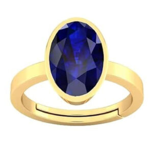 Blue Sapphire Ring Adjustable Panchdhatu  Certified Neelam Stone Original Natural