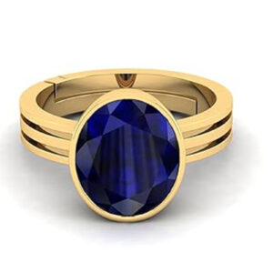 Blue Sapphire Stone Ring Adjustable Panchdhatu Original Certified Neelam Gemstone Natural