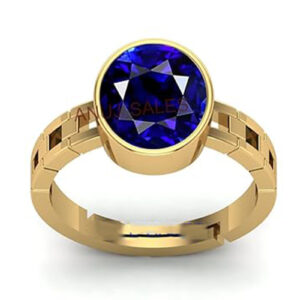 Natural Certified Blue Sapphire GemStone Ring Adjustable Panchdhatu Original Certified Neelam Gemstone Natural