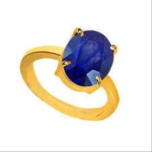 Natural Certified Neelam Ring Adjustable Panchdhatu Original Certified Blue sapphire Gemstone Natural