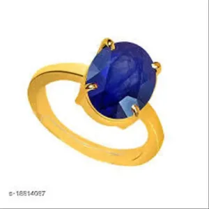 Natural Certified Neelam Ring Adjustable Panchdhatu Original Certified Blue sapphire Gemstone Natural