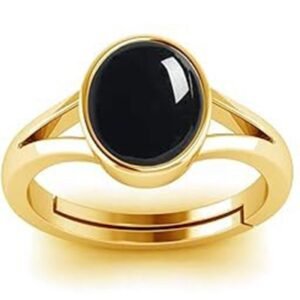Black Onyx Ring Panchdhatu Adjustable  Ring   Hakik Certified Natural
