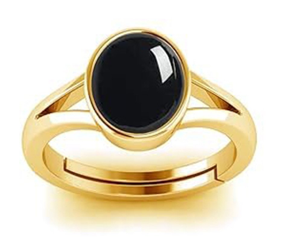 Black Onyx Ring Panchdhatu Adjustable  Ring   Hakik Certified Natural