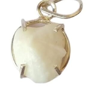 White Machh Mani Pendant stone Certified Natural Panchdhatu Silver