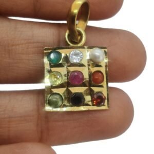 Panchadhatu Natural Certified Navratna Pendant Round for Unisex 2 MM to 5 MM Size