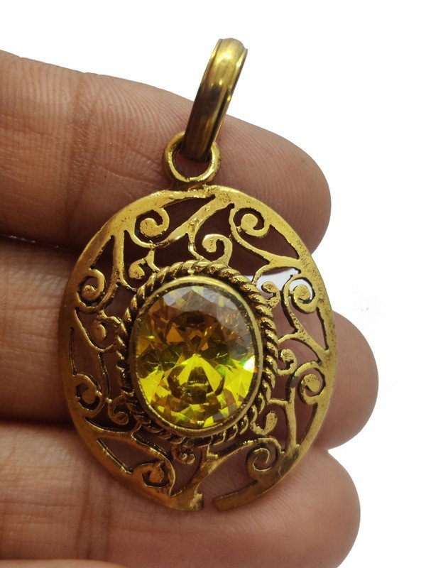Yellow Sapphire Pendant Stone Original Certified Pukhraj Gemstone 2.25 Ct to 12.25 Ct