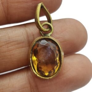 Panchadhatu Citrine Pendant Stone Original Certified Sunela Gemstone 2.25 Ct to 12.25 Ct