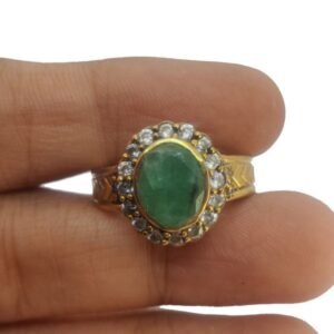 Panchadhatu Emerald Ring Stone Original Certified Panna Gemstone 2.25 Ct to 12.25 Ct