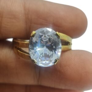 White Topaz Ring Stone Original Certified Sunela Rings Gemstone 2.25 Ct to 12.25 Ct  Adjustable