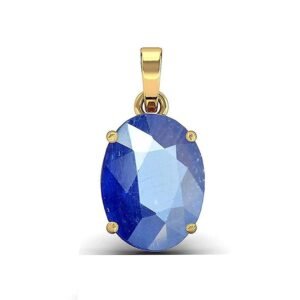 Kalyan Gems Panchadhatu Natural  Blue Sapphire Pendant for Unisex 3.25 Ct to 12.25 Ct Certified Neelam Pendent