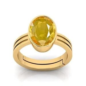 Natural  Adjustable yellow sapphire   Panchadhatu  Ring for Unisex