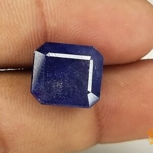 Kalyan Gems Online Shop Neeli Luxurious Very Rare Royal blue Sapphire Gemstone 11.3 Carat light blue sapphire rectangular Cut