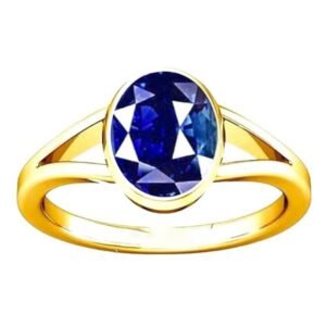 Natural Blue Sapphire Stone Ring Adjustable Panchdhatu Original Certified Neelam Gemstone Natural