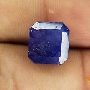 Kalyan Gems Good Looking Certified blue Sapphire neelam Gemstone 8.2 Carat rectangular Shape neelam stone