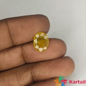 peela pukhraj 2.35 Carat Original Certified Natural AAAA+  SuperFine Quality Loose Yellow Saaphire Pukhraj  Online