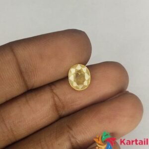 pukhraj gem 1.45 Carat Original Certified Natural AAAA+  SuperFine Quality Loose Yellow Saaphire Pukhraj  Online
