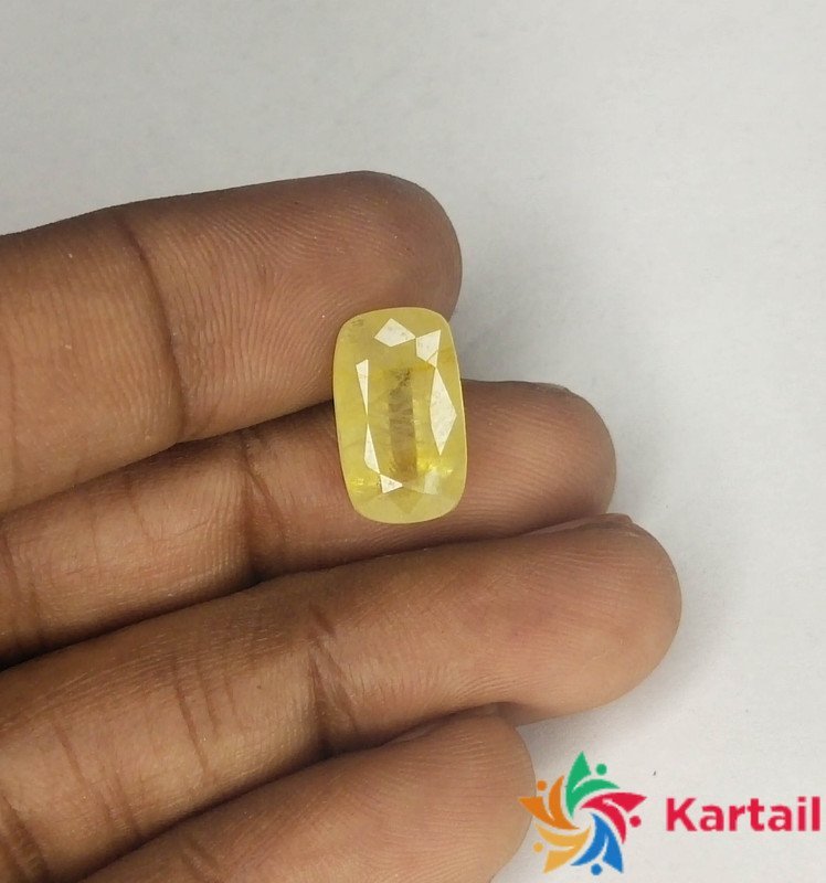pukhraj stone online 6.1 Carat Original Certified Natural AAAA+ SuperFine Quality Loose Yellow Saaphire Pukhraj Online