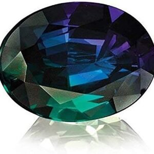 Kalyan Gems  Alexandrite Stone Original Certified Lab Created Oval color changing Gemstone 2.25 Ct to 15 Ct