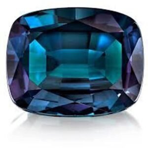 Kalyan Gems  Alexandrite Stone Original Certified Lab Created Cushion color changing Gemstone 2.25 Ct to 15 Ct