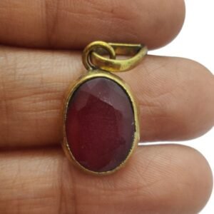 Panchadhatu Natural Ruby Stone Pendent for Unisex 3.25 Ct to 12.25 Ct Certified Manik Pendent Adjustable