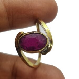 Panchadhatu Natural Ruby Stone Ring for Unisex 3.25 Ct to 12.25 Ct Certified Manik Ring Adjustable
